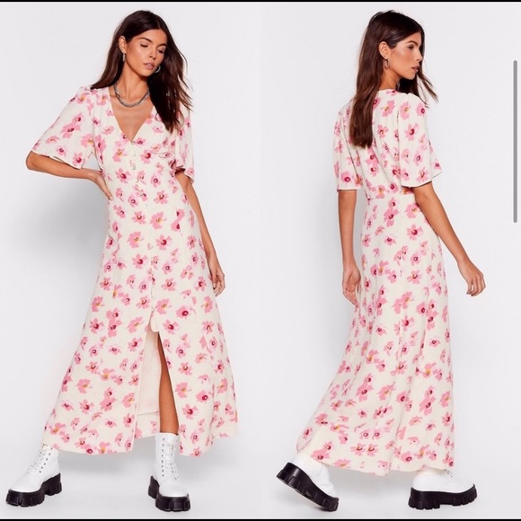 Zara Floral Midi Dress Medium - Picture 3 of 8